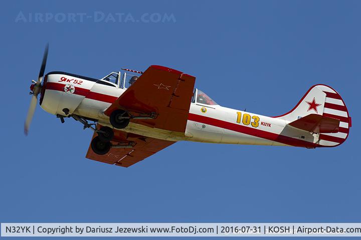 N32YK, 1986 Yakovlev Yak-52 C/N 866907, Yakovlev Yak-52  C/N 866907, N32YK