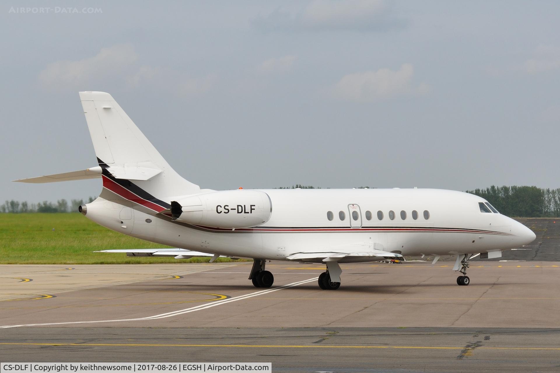 CS-DLF, 2007 Dassault Falcon 2000EX C/N 134, NetJets leaving Norwich.