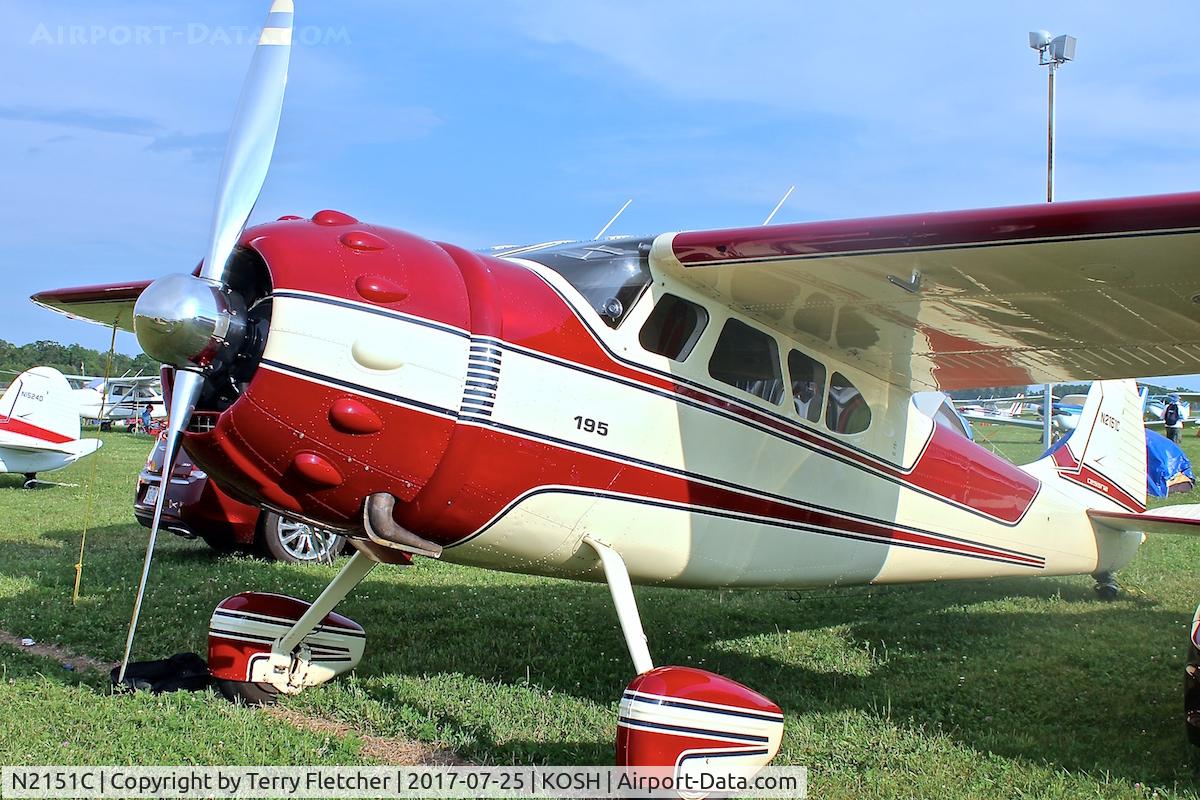 N2151C, 1954 Cessna 195B Businessliner C/N 16136, At 2017 EAA Airventure at Oshkosh