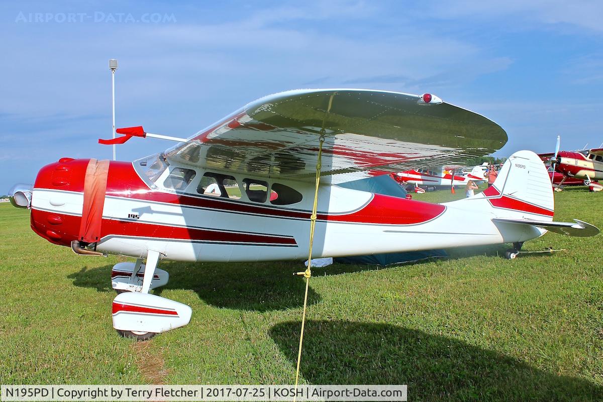N195PD, 1950 Cessna 195 C/N 7460, At 2017 EAA Airventure at Oshkosh