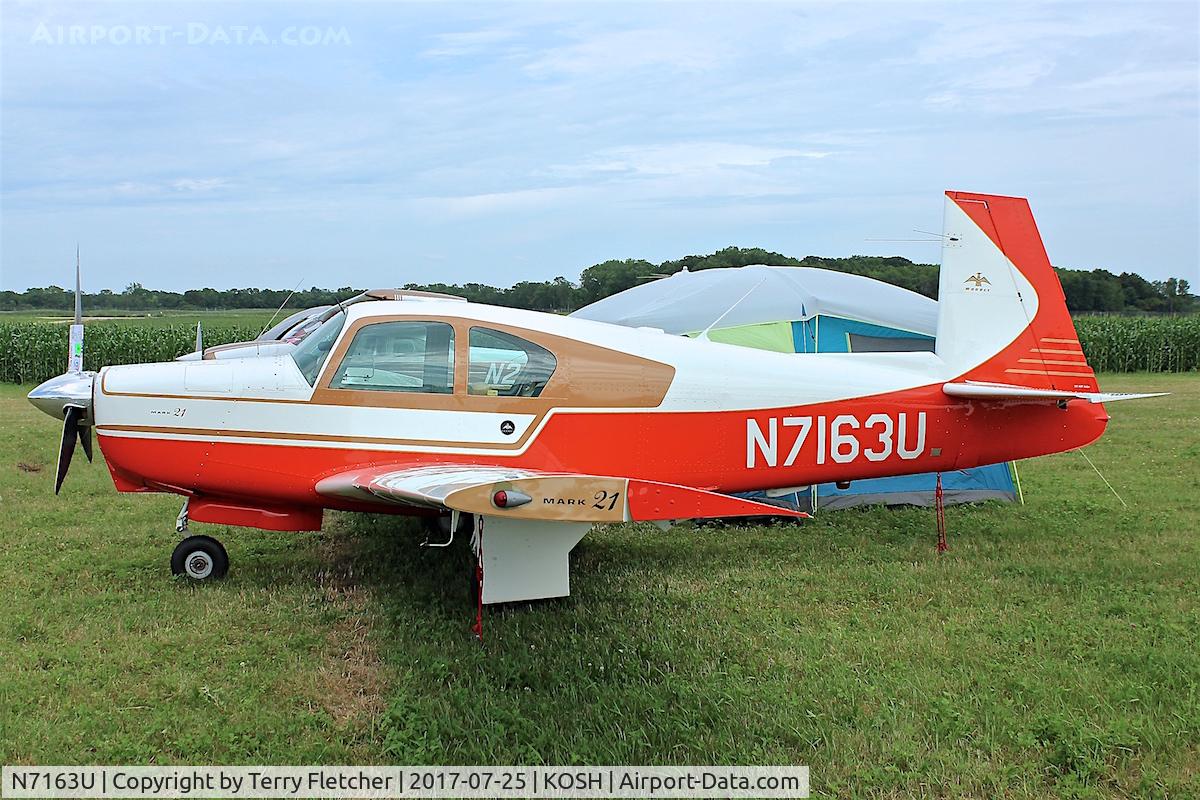 N7163U, 1964 Mooney M20C Ranger C/N 2745, At 2017 EAA Airventure at Oshkosh