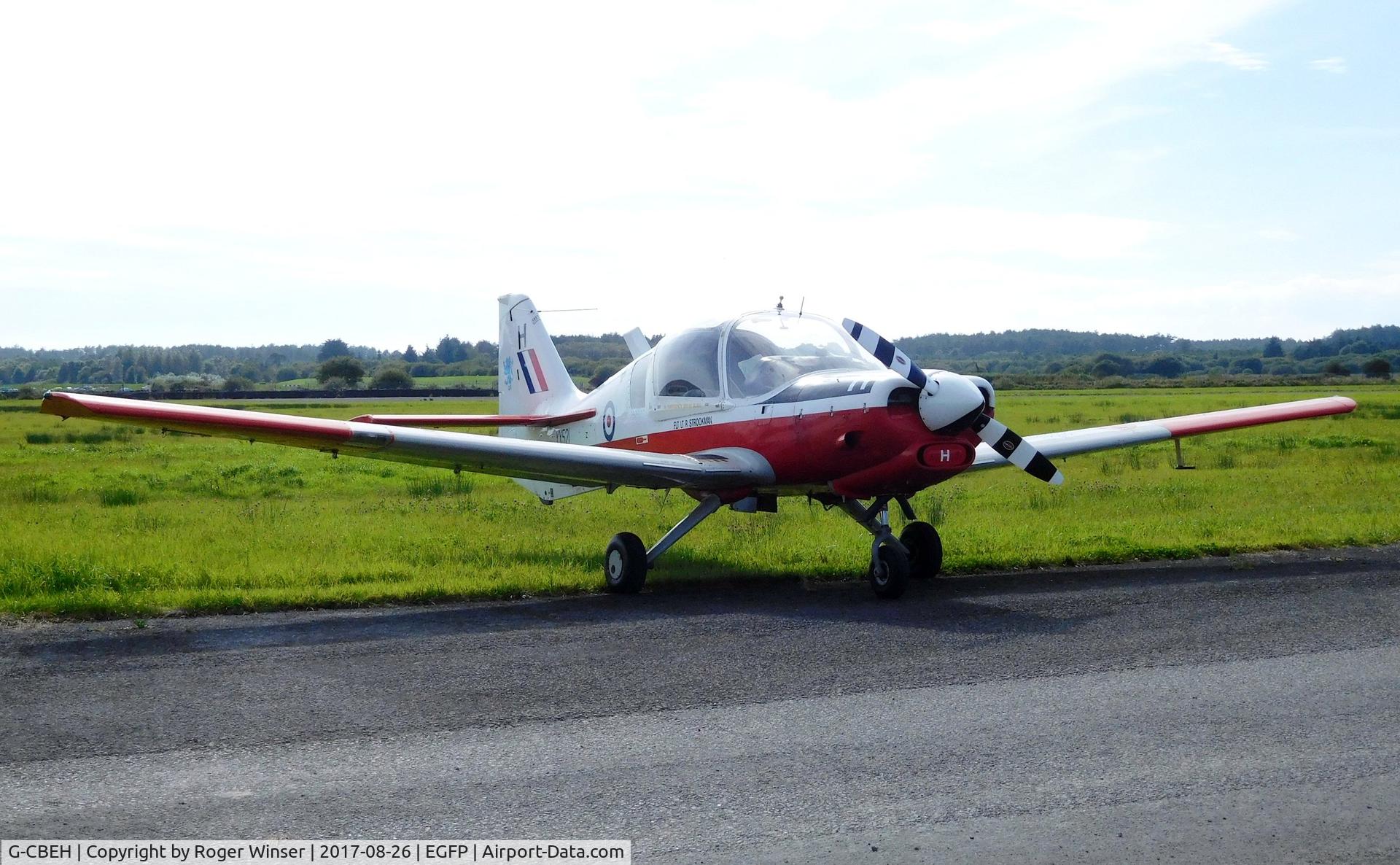 G-CBEH, 1973 Scottish Aviation Bulldog T.1 C/N BH120/207, Ex-RAF Bulldog T.1 aircraft still in it's colour scheme and markings of XX521 coded H.