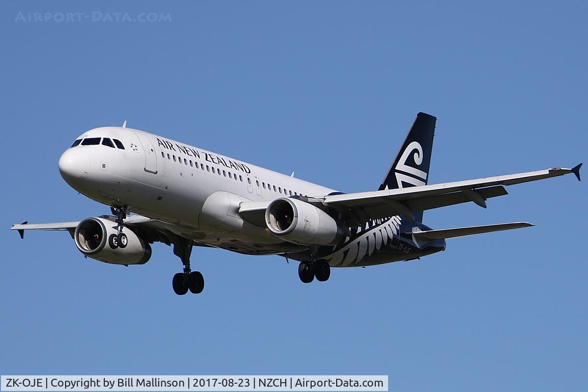 ZK-OJE, 2003 Airbus A320-232 C/N 2148, in from AKL