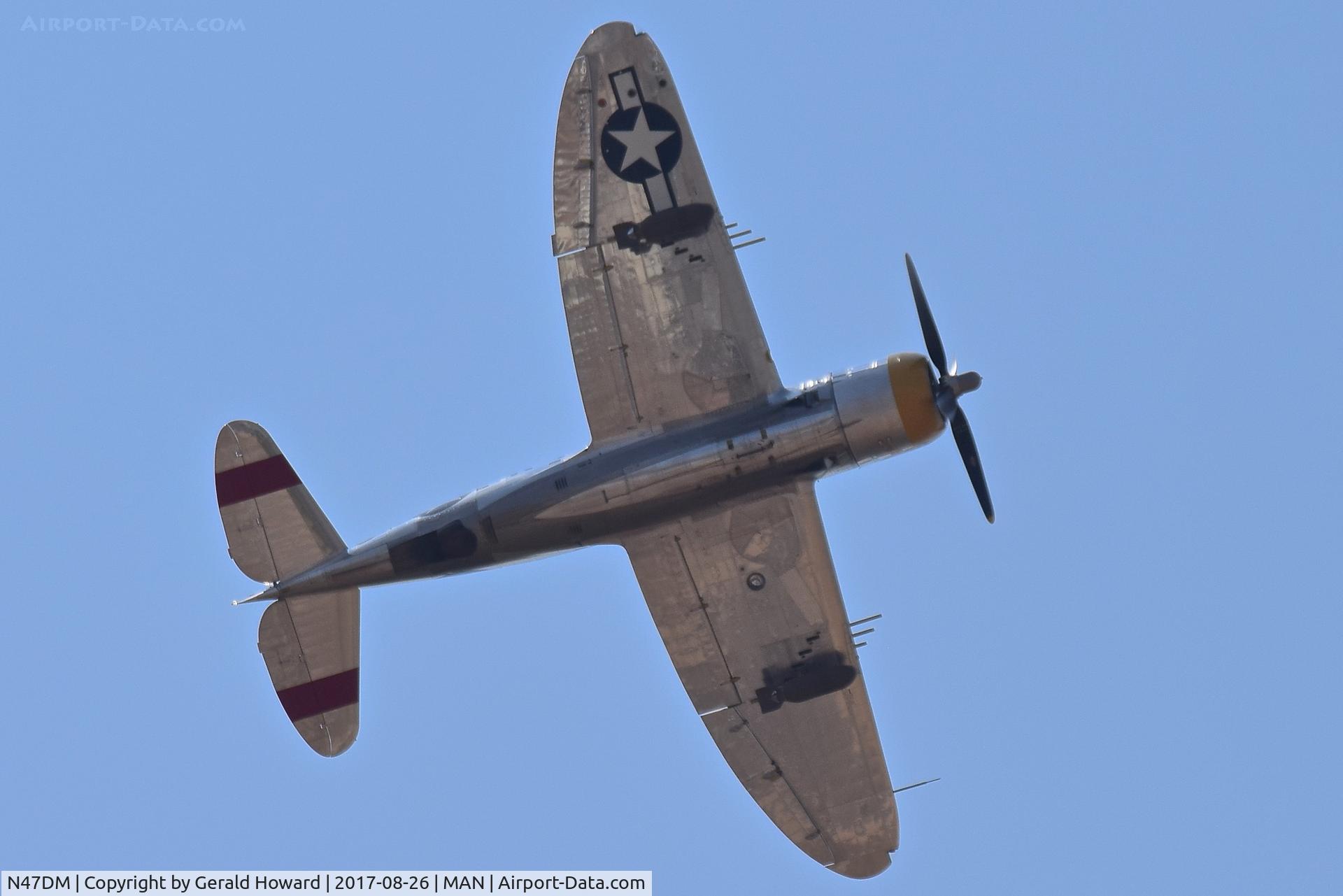 N47DM, 1942 Republic P-47D Thunderbolt C/N 42-29150, Turning to down wind for RWY 29. P-47D Thunderbolt !!!!!