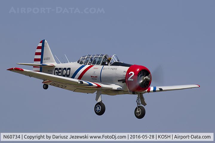 N60734, 1940 North American SNJ-2 Texan C/N 2032, North American SNJ-2 Texan  C/N 2032 - Geico Skytypers, N60734