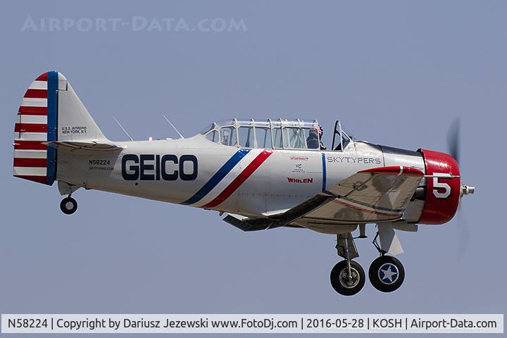 N58224, 1941 North American AT-6B Texan C/N 2553, North American AT-6 Texan  C/N 2553 - Geico Skytypers, N58224