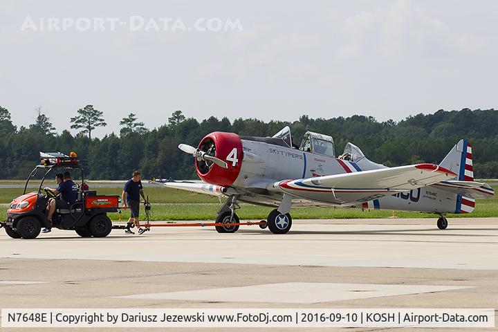 N7648E, 1942 North American SNJ-3 Texan C/N 78-6987, Skytypers flat tire - North American SNJ-3 Texan  C/N 786987 - Geico Skytypers, N7648E