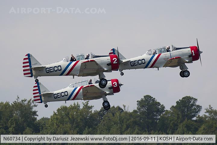 N60734, 1940 North American SNJ-2 Texan C/N 2032, North American SNJ-2 Texan  C/N 2032 - Geico Skytypers, N60734