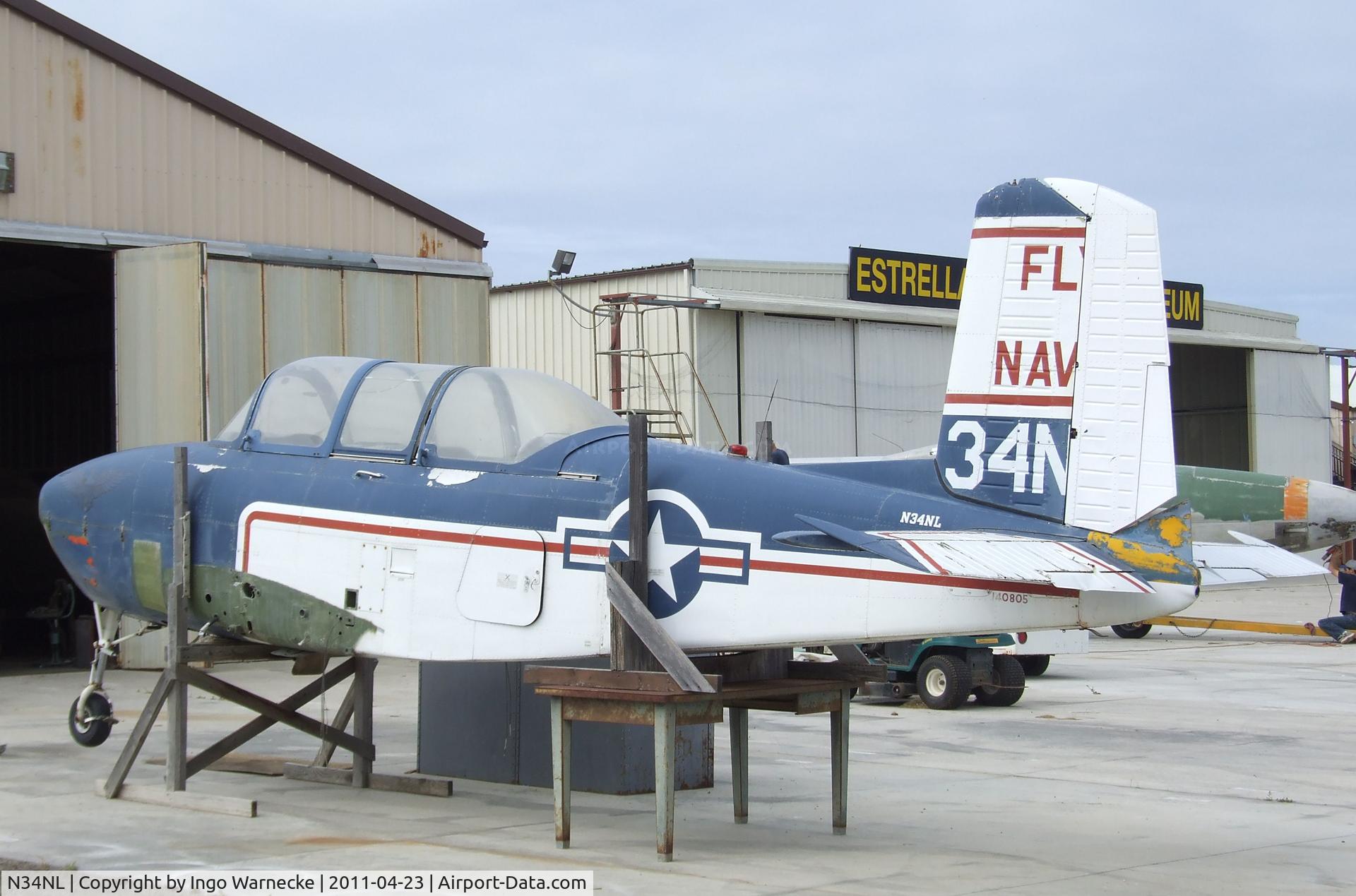N34NL, 1956 Beech D-45 Mentor C/N BG-139, Beechcraft D-45 (T-34B Mentor) at the Estrella Warbirds Museum, Paso Robles CA