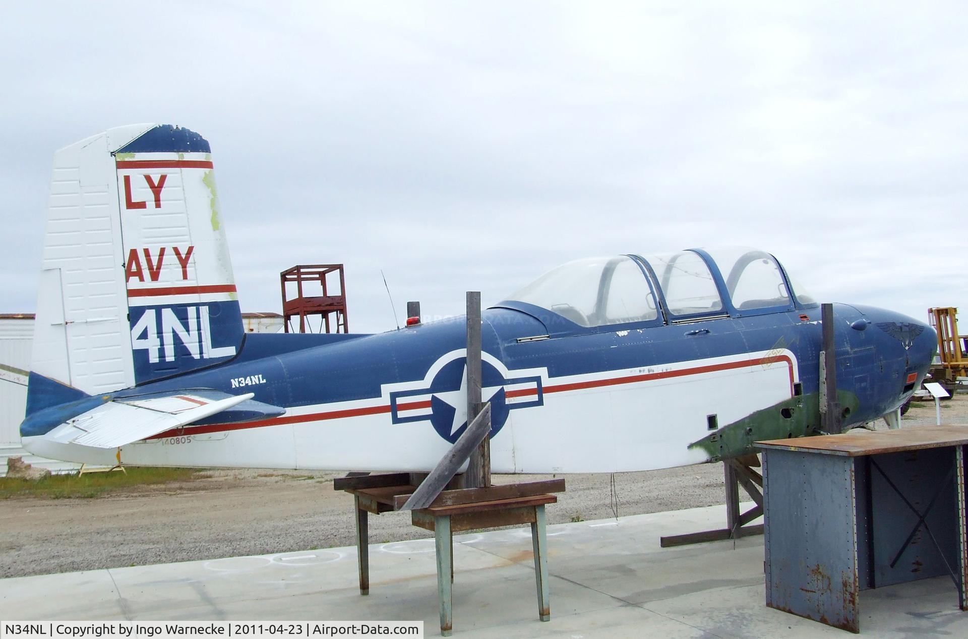 N34NL, 1956 Beech D-45 Mentor C/N BG-139, Beechcraft D-45 (T-34B Mentor) at the Estrella Warbirds Museum, Paso Robles CA