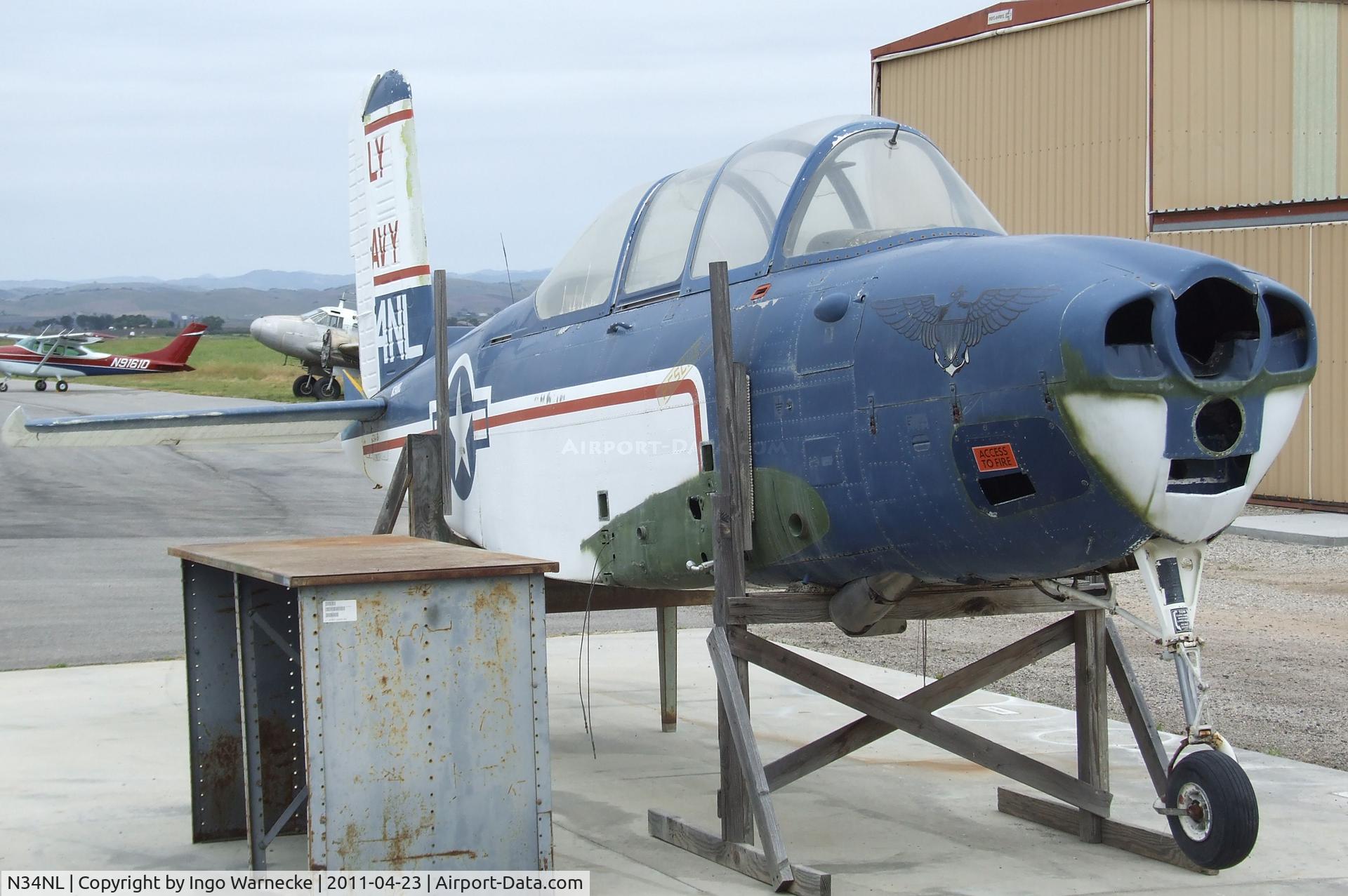 N34NL, 1956 Beech D-45 Mentor C/N BG-139, Beechcraft D-45 (T-34B Mentor) at the Estrella Warbirds Museum, Paso Robles CA