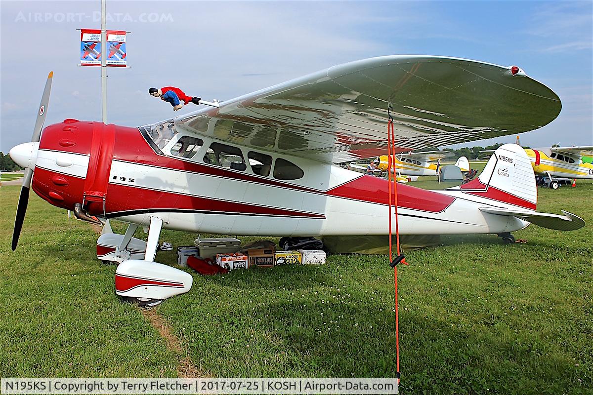 N195KS, 1950 Cessna 195A C/N 7582, At 2017 EAA Airventure at Oshkosh