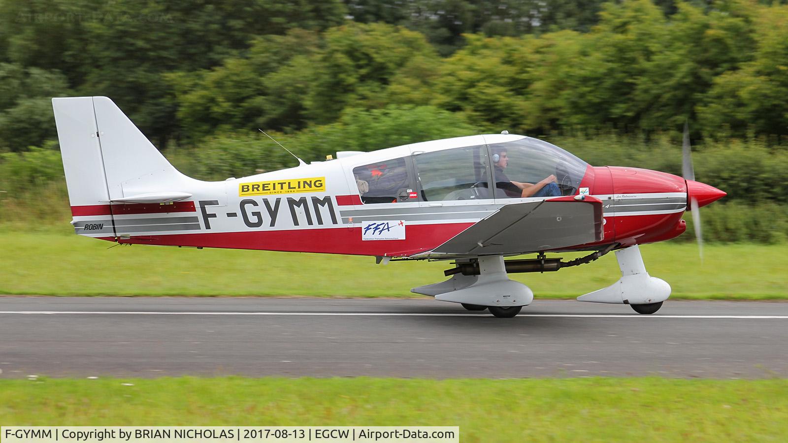 F-GYMM, Robin DR-400-140B Major C/N 2161, Stopover at Welshpool now on to Liverpool.