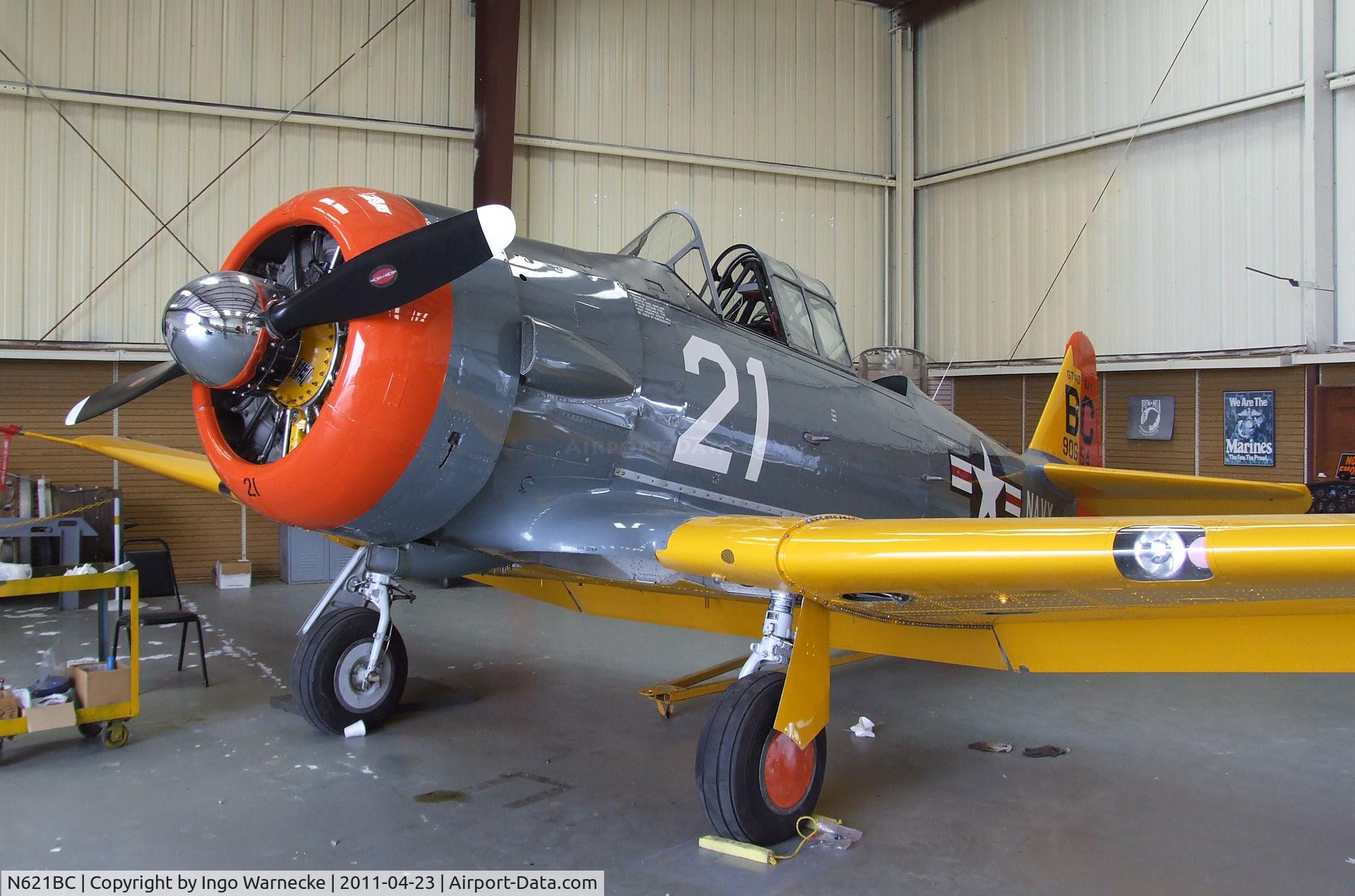 N621BC, 1944 North American SNJ-5C Texan Texan C/N 88-17652, North American SNJ-5C Texan at the Estrella Warbirds Museum, Paso Robles CA