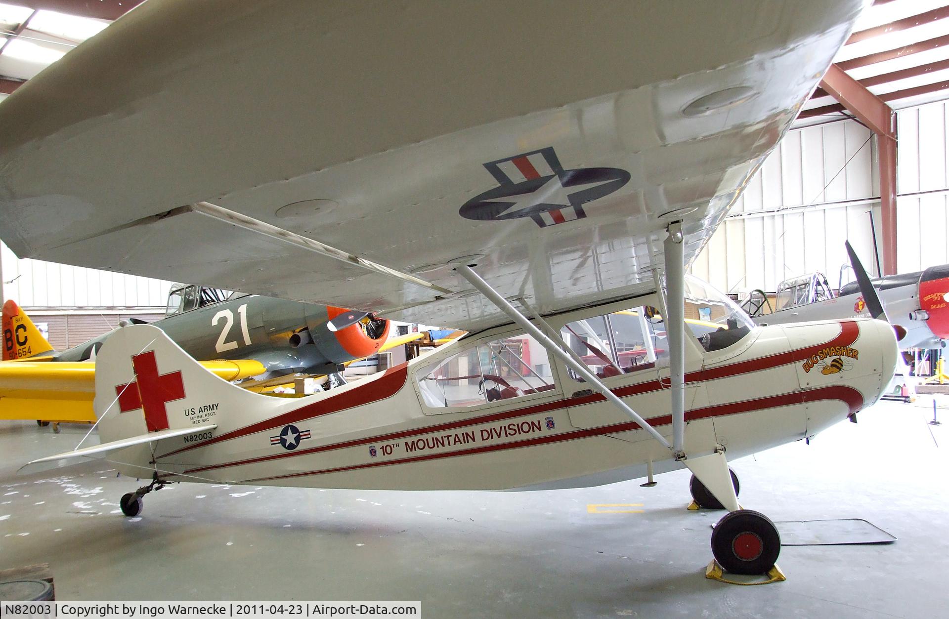 N82003, 1946 Aeronca 7AC Champion C/N 7AC-628, Aeronca 7AC at the Estrella Warbirds Museum, Paso Robles CA