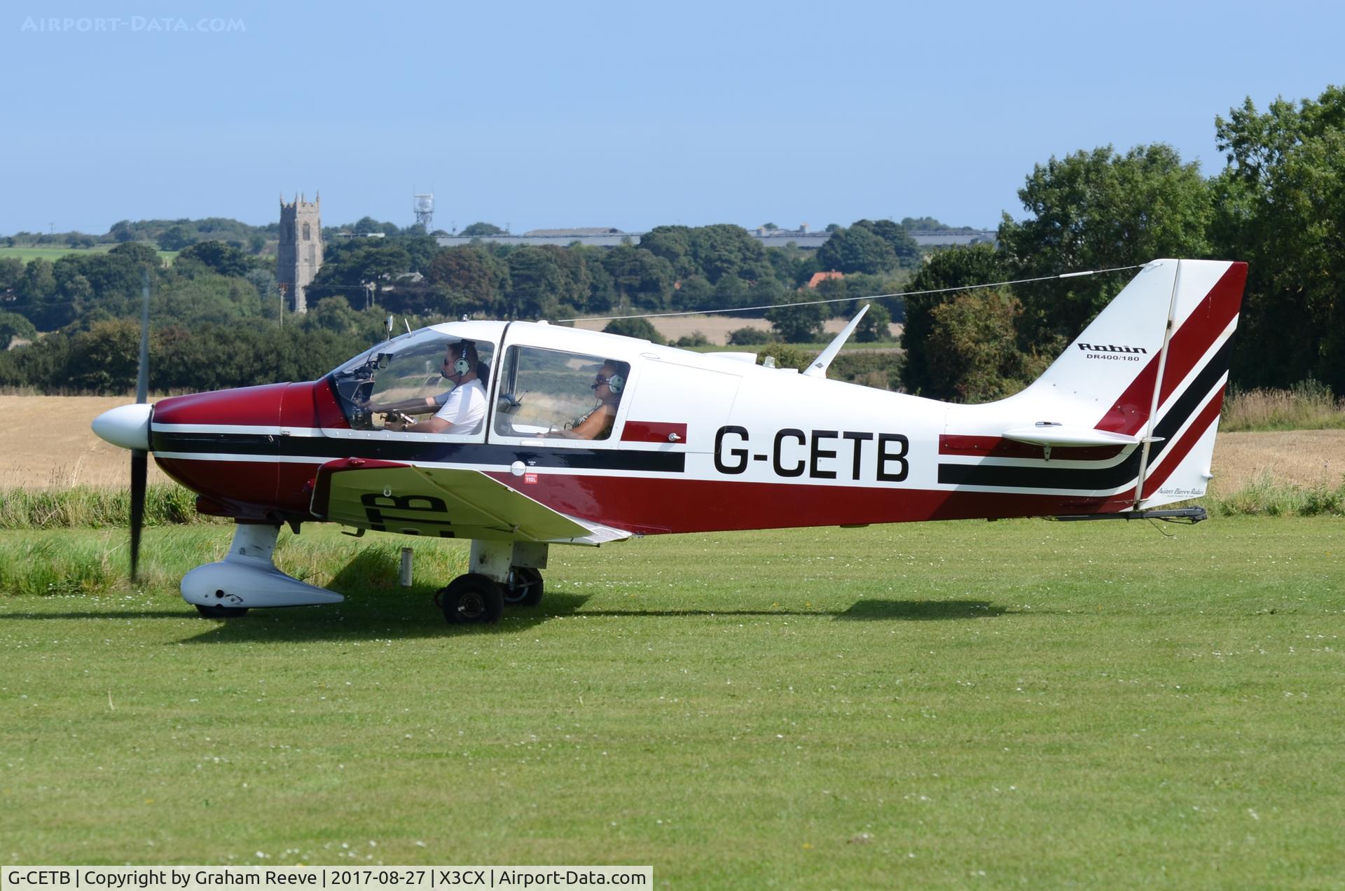 G-CETB, 1979 Robin DR-400-180 Regent Regent C/N 1369, Just landed at Northrepps.
