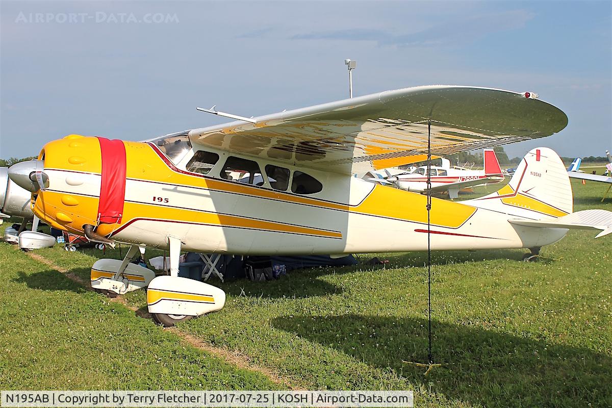 N195AB, 1952 Cessna 190 C/N 7794, At 2017 EAA Airventure at Oshkosh