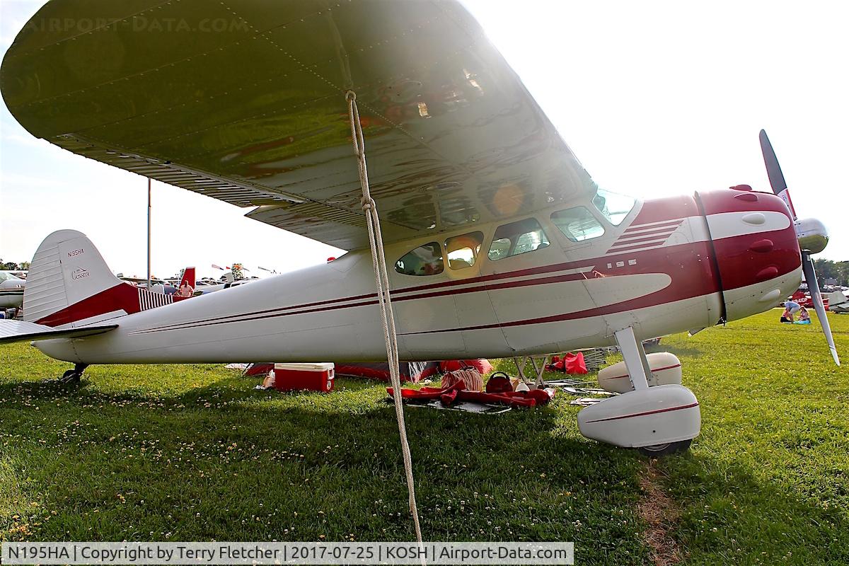 N195HA, 1965 Cessna 195 C/N 7438, At 2017 EAA Airventure at Oshkosh