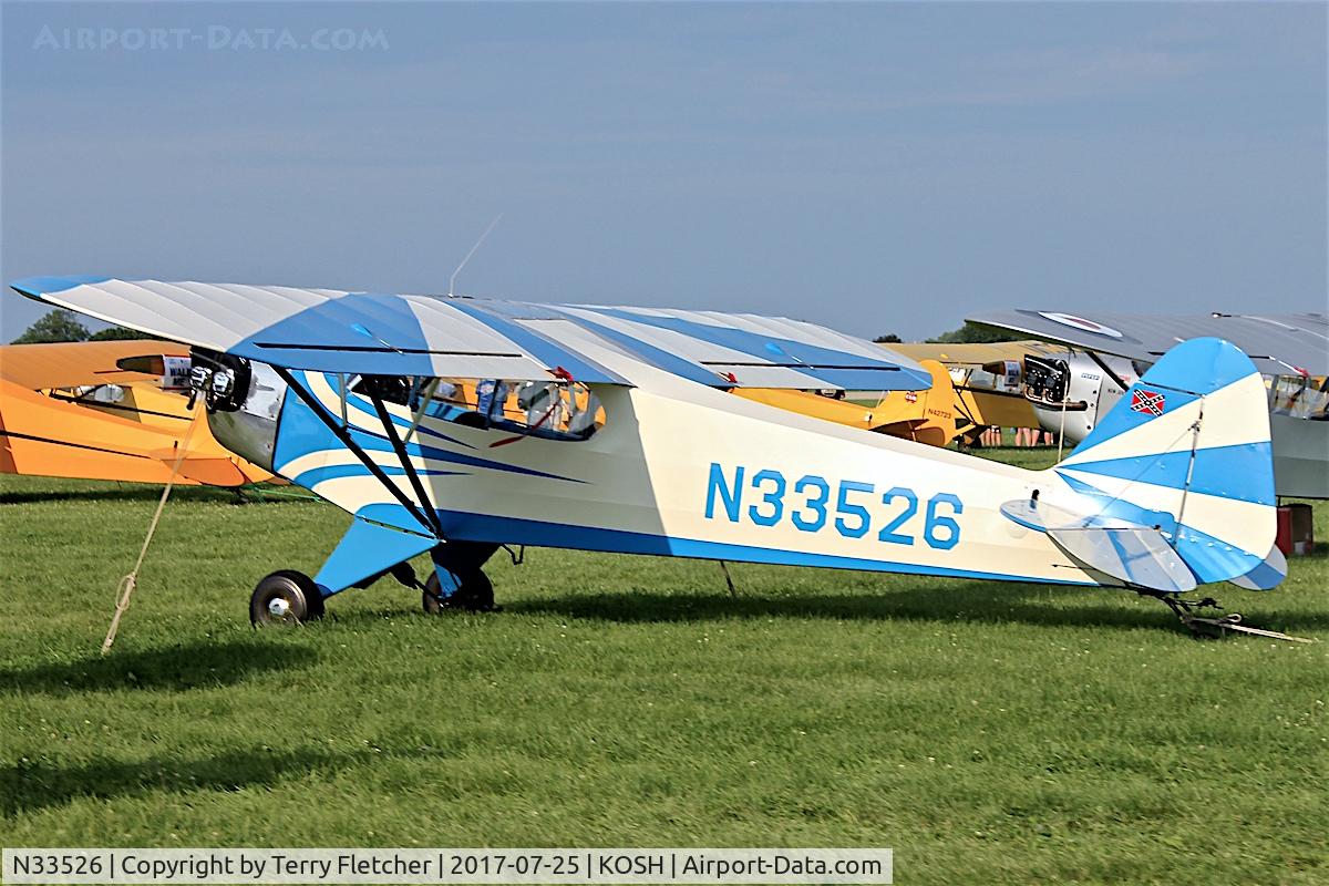 N33526, 1944 Piper J3C-65 Cub Cub C/N 2360A, At 2017 EAA Airventure at Oshkosh