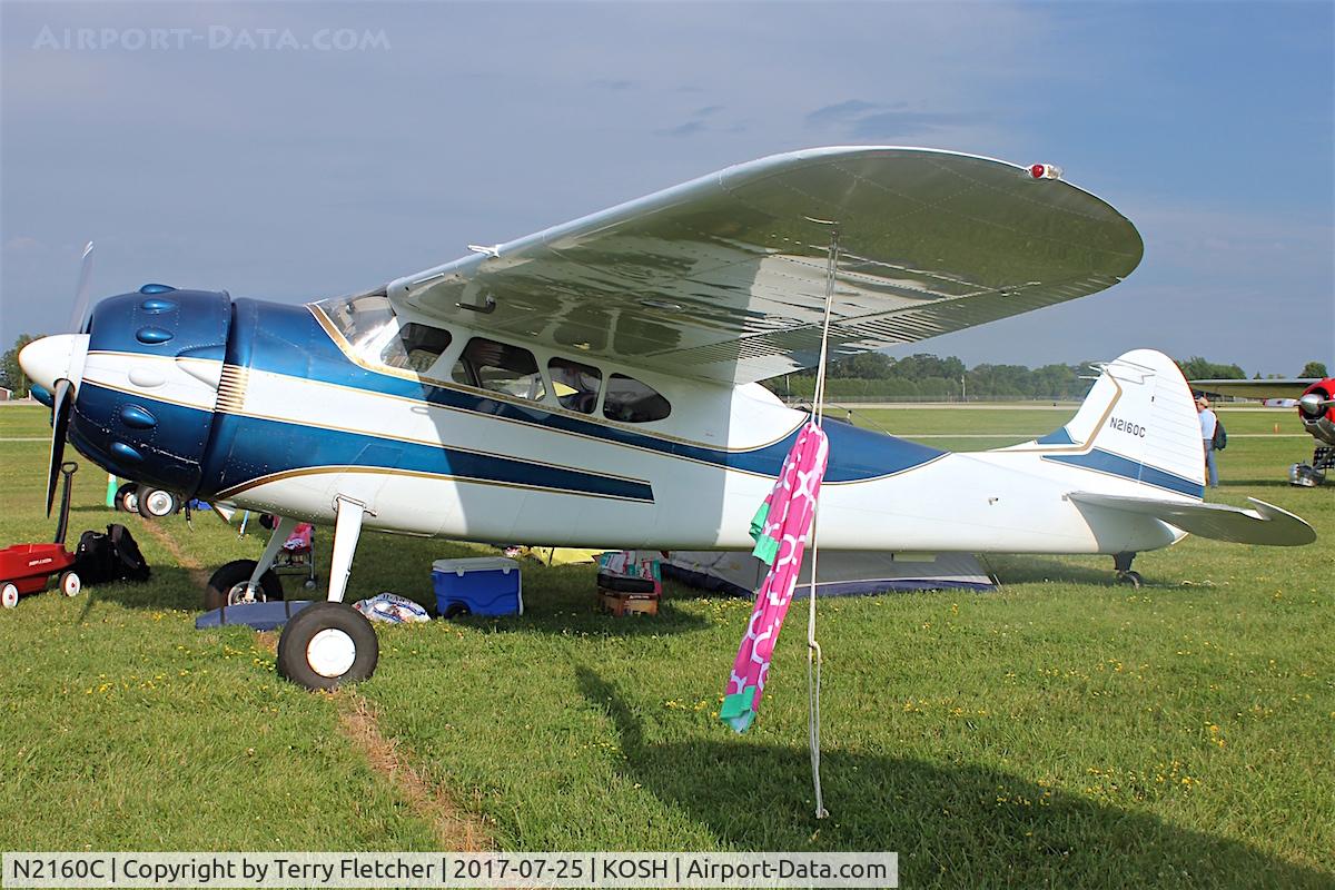 N2160C, 1954 Cessna 195B Businessliner C/N 16145, At 2017 EAA Airventure at Oshkosh