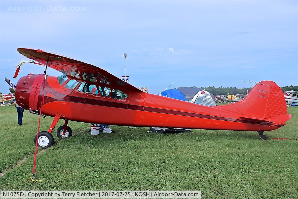 N1075D, 1951 Cessna 195A C/N 7687, At 2017 EAA Airventure at Oshkosh