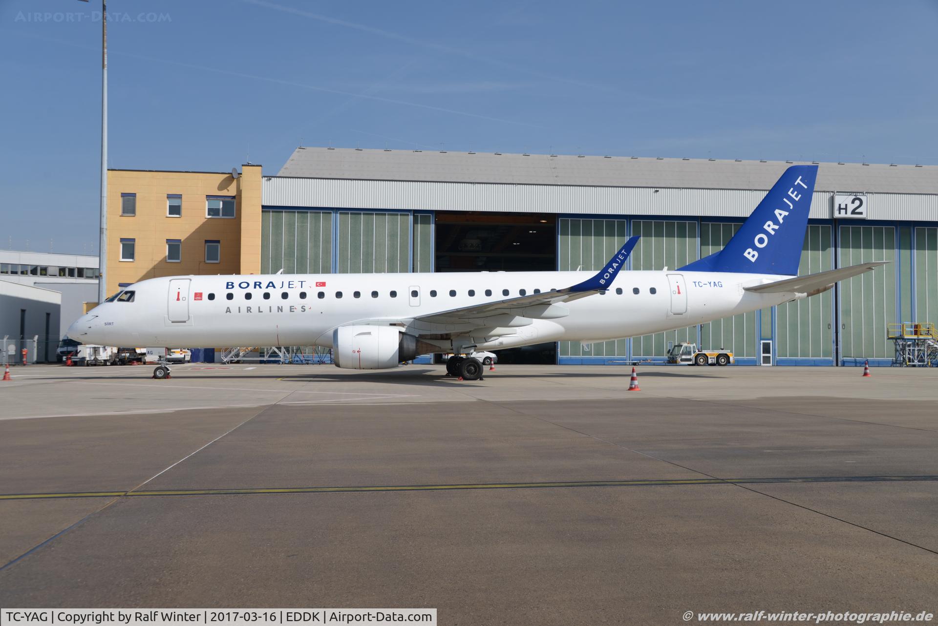 TC-YAG, 2009 Embraer 190LR (ERJ-190-100LR) C/N 19000263, Embraer ERJ-190LR 190-100LR - BRJ Bora Jet - 19000263 - TC-YAG - 16.03.2017 - CGN