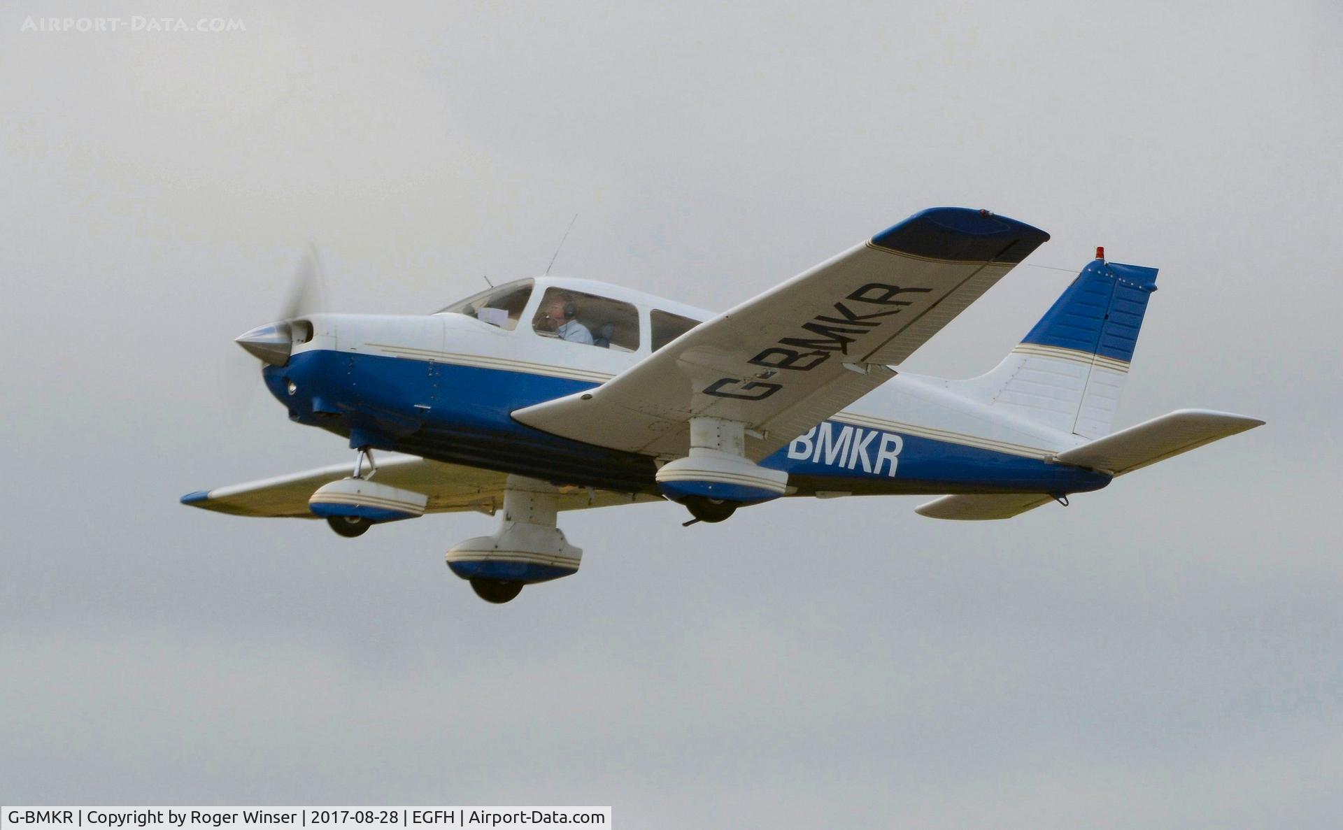 G-BMKR, 1978 Piper PA-28-161 Cherokee Warrior II C/N 28-7916220, Visiting Warrior II departing Runway 22.