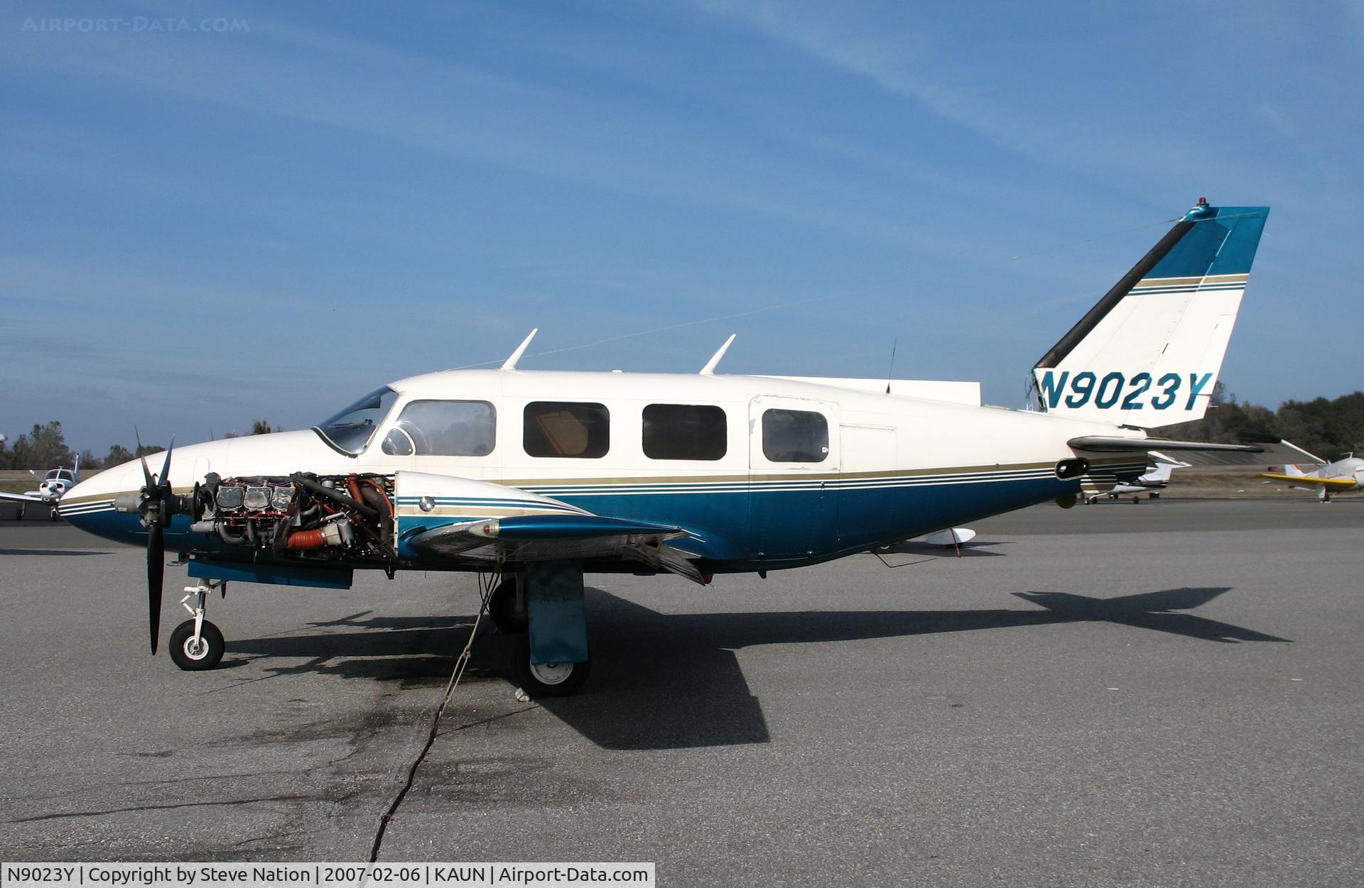 N9023Y, 1967 Piper PA-31-310 Navajo C/N 31-33, Locally-based 1967 Piper PA-31-310 Navajo with panels missing @ Auburn Municipal Airport, CA (to Sea Sky Airways, Wilmington, DE then to Flight Ops Inc., Miami, FL 2013.10.28 before being cancelled from USCAR 2014.09.19 as exported to Panama)