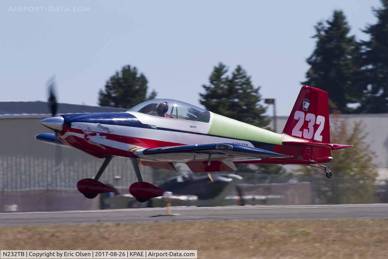 N232TB, 2003 Vans RV-8 C/N 81315, RV-8 landing at KPAE. This RV-8 was totaled on 9/17/17 due to hitting 2 elk.