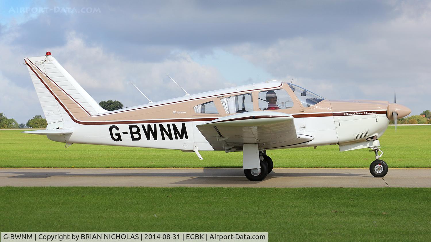G-BWNM, 1968 Piper PA-28R-180 Cherokee Arrow C/N 28R-30435, LAA fly in. Sywell