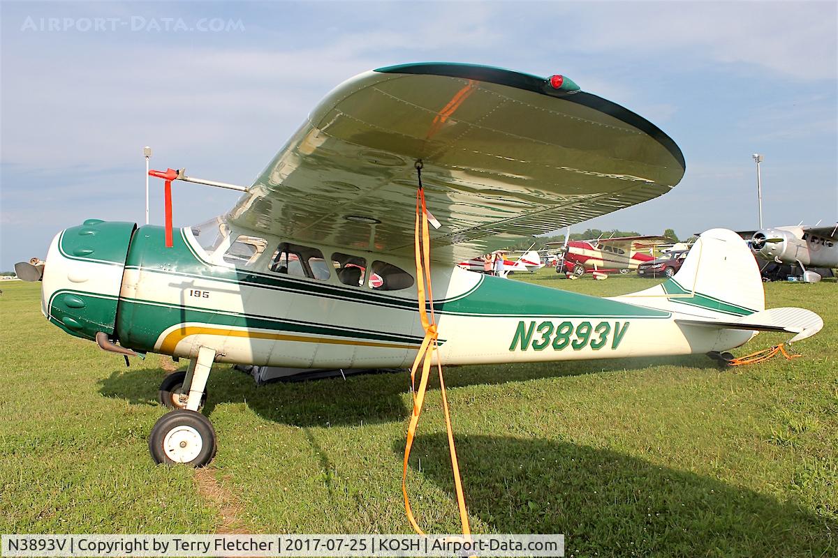 N3893V, 1949 Cessna 195 C/N 7365, At 2017 AirVenture at Oshkosh