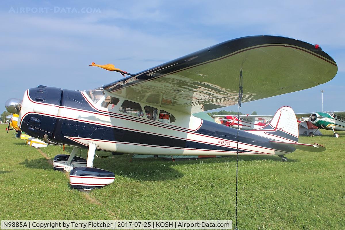 N9885A, 1950 Cessna 195B Businessliner C/N 7638, At 2017 AirVenture at Oshkosh