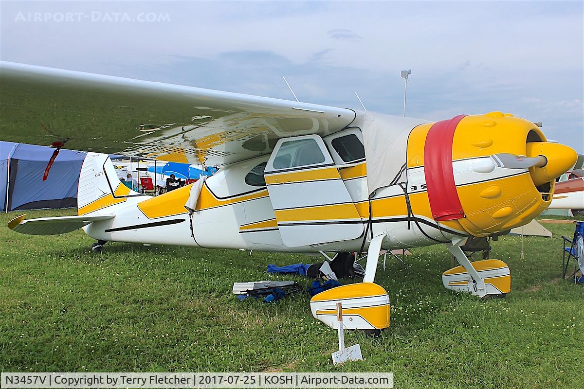 N3457V, 1948 Cessna 195 C/N 7154, At 2017 AirVenture at Oshkosh