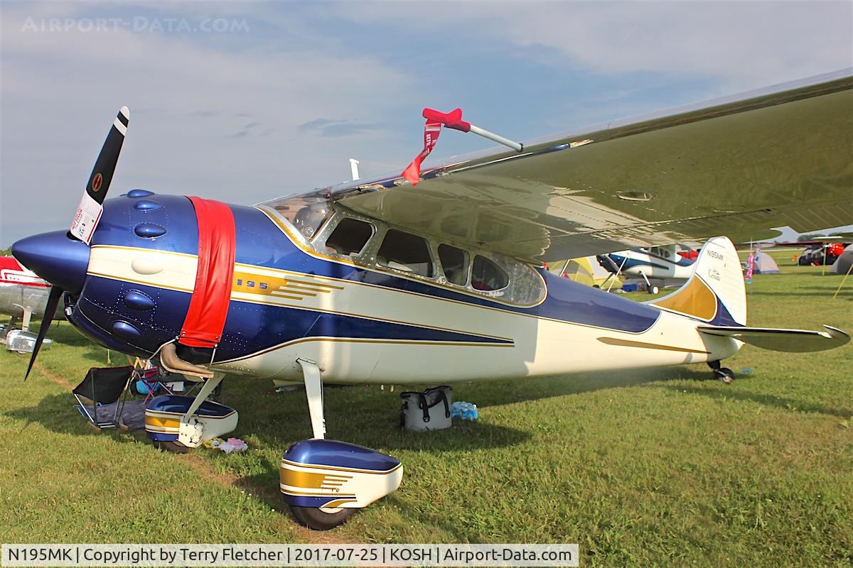 N195MK, 1952 Cessna 195B Businessliner C/N 7907, At 2017 AirVenture at Oshkosh