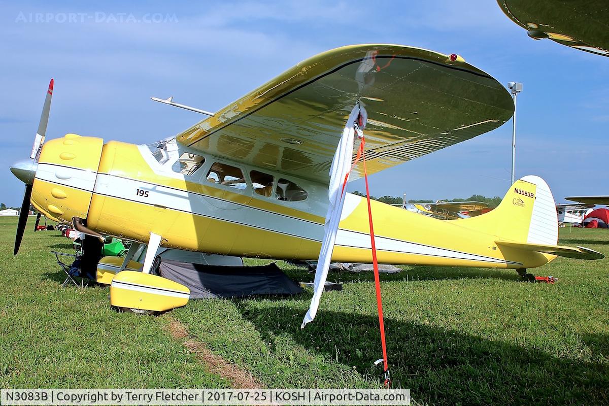 N3083B, 1952 Cessna 195A C/N 7968, At 2017 AirVenture at Oshkosh