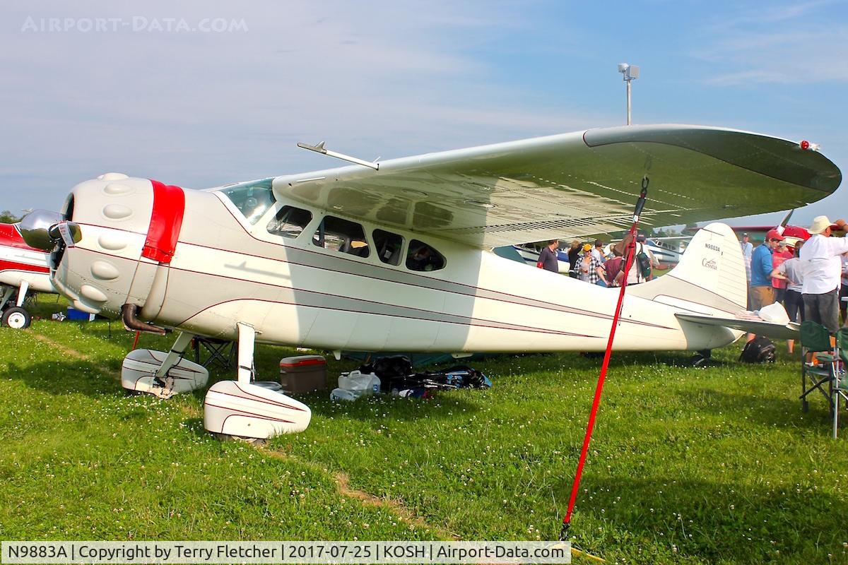 N9883A, 1950 Cessna 195A C/N 7585, At 2017 AirVenture at Oshkosh