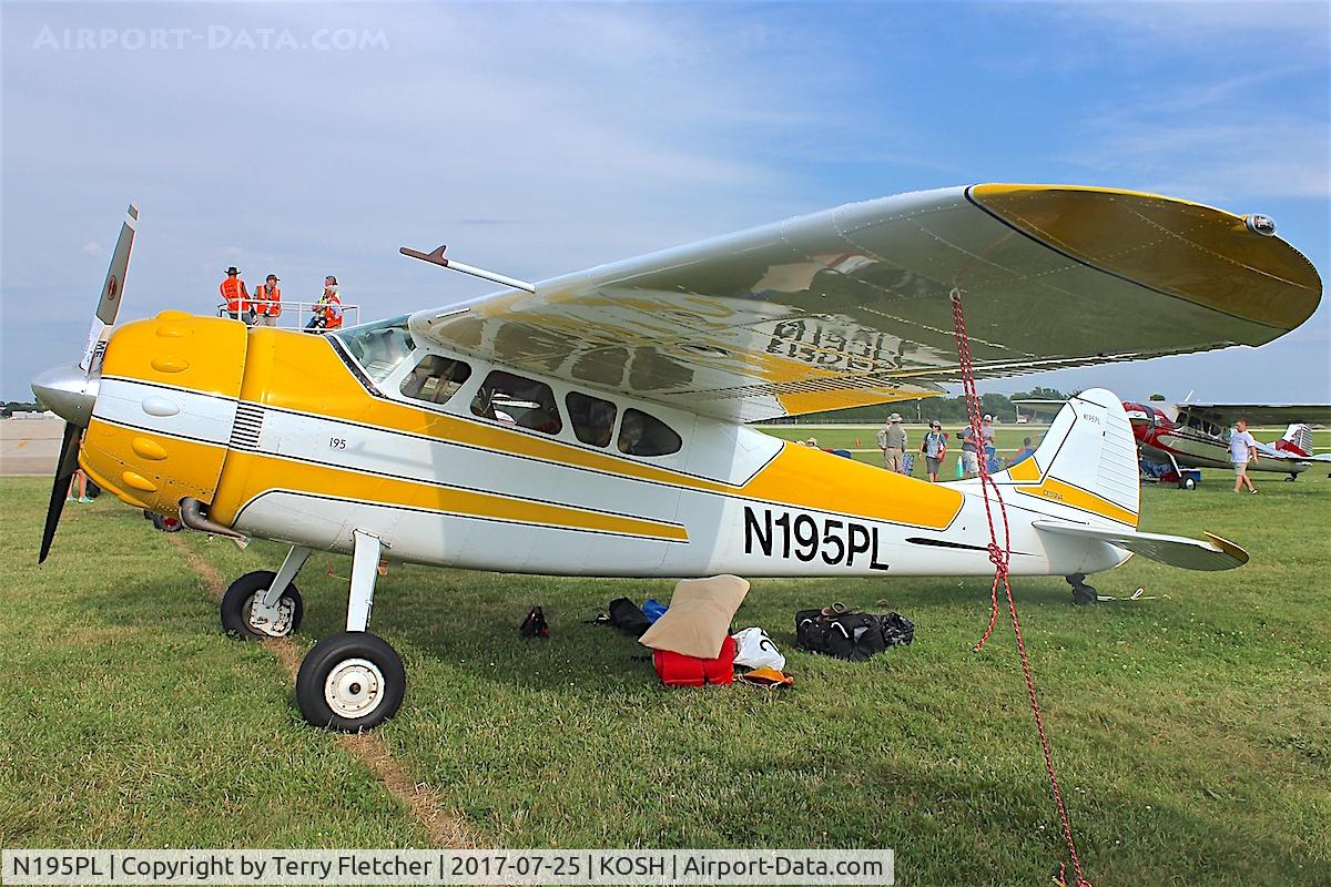 N195PL, 1948 Cessna 195 C/N 7262, At 2017 AirVenture at Oshkosh