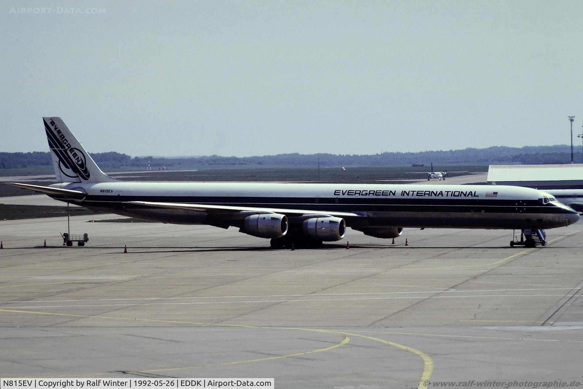 N815EV, 1968 Douglas DC-8-73F C/N 46002, Douglas DC8-73F - Evergreen International - 46002 - N815EV - 26.05.1992 - CGN