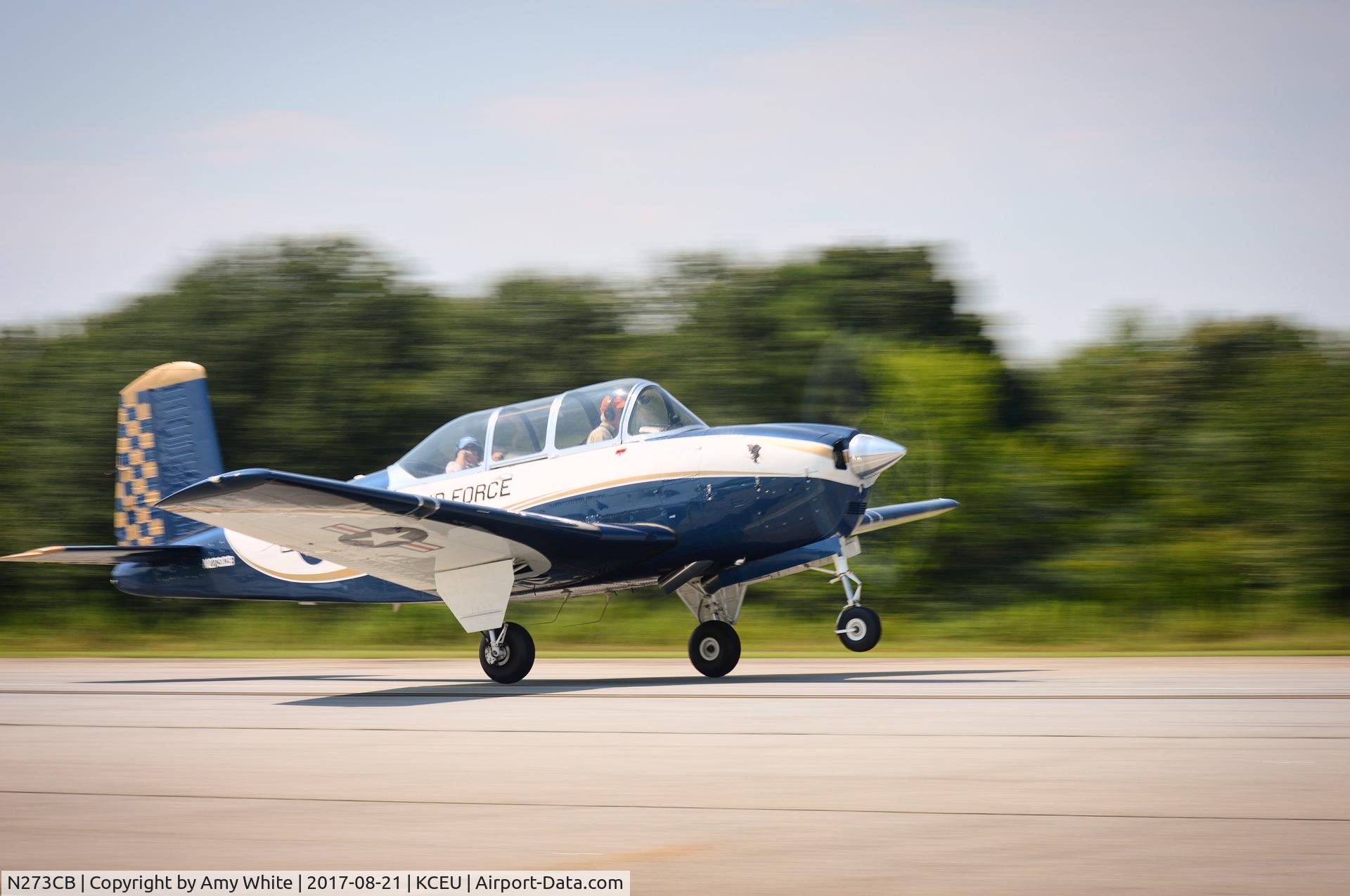 N273CB, 1953 Beech T-34A (A45) Mentor Mentor C/N G-72, Lifting off from KCEU after watching the solar eclipse of 2017.