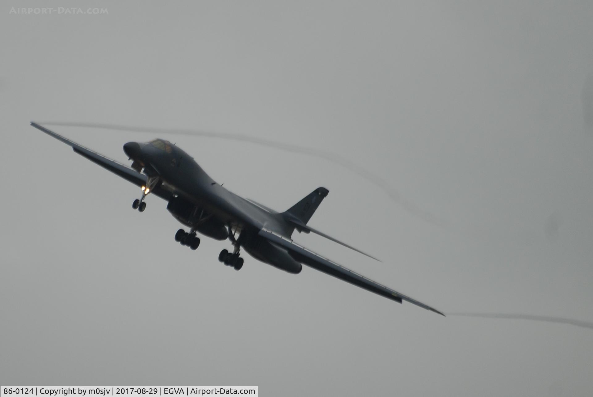 86-0124, 1986 Rockwell B-1B Lancer C/N 84, B1B RETURNING TO EGVA