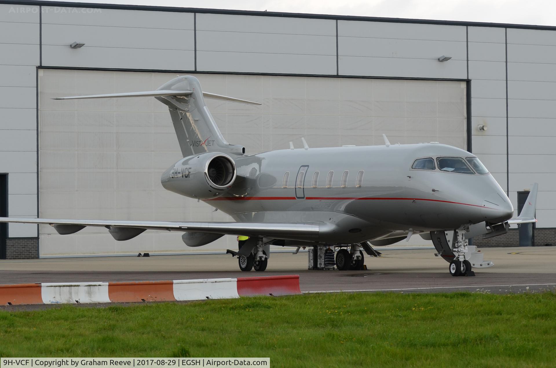 9H-VCF, 2014 Bombardier Challenger 350 (BD-100-1A10) C/N 20541, Parked at Norwich.
