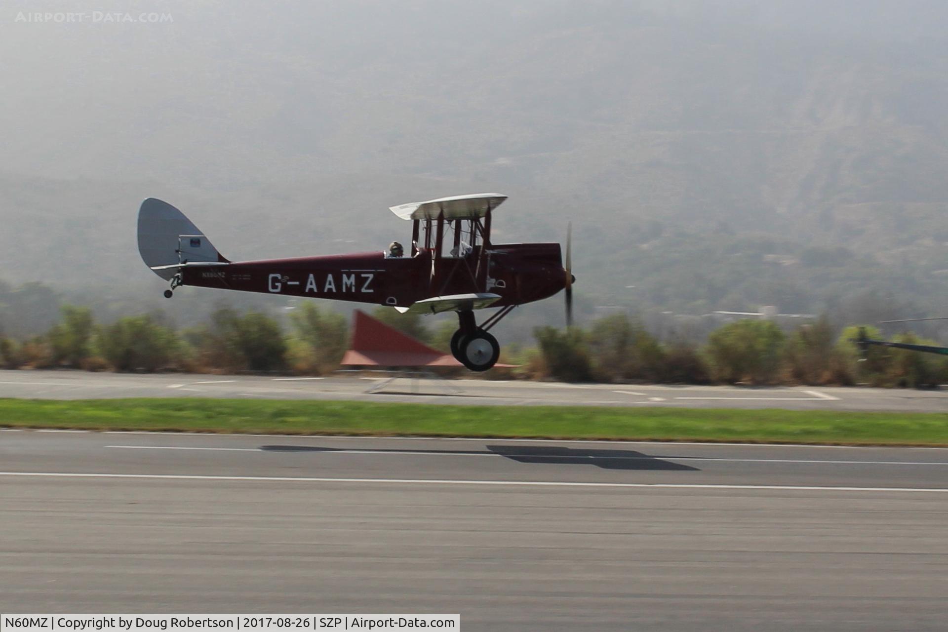 N60MZ, 1930 De Havilland DH-60G Gypsy Moth C/N 1293, 1930 De Havilland DH.60G GIPSY MOTH, De Havilland GIPSY II 4 cylinder inverted, in-line air-cooled 120 Hp. Experimental class. Takeoff climb Rwy 22