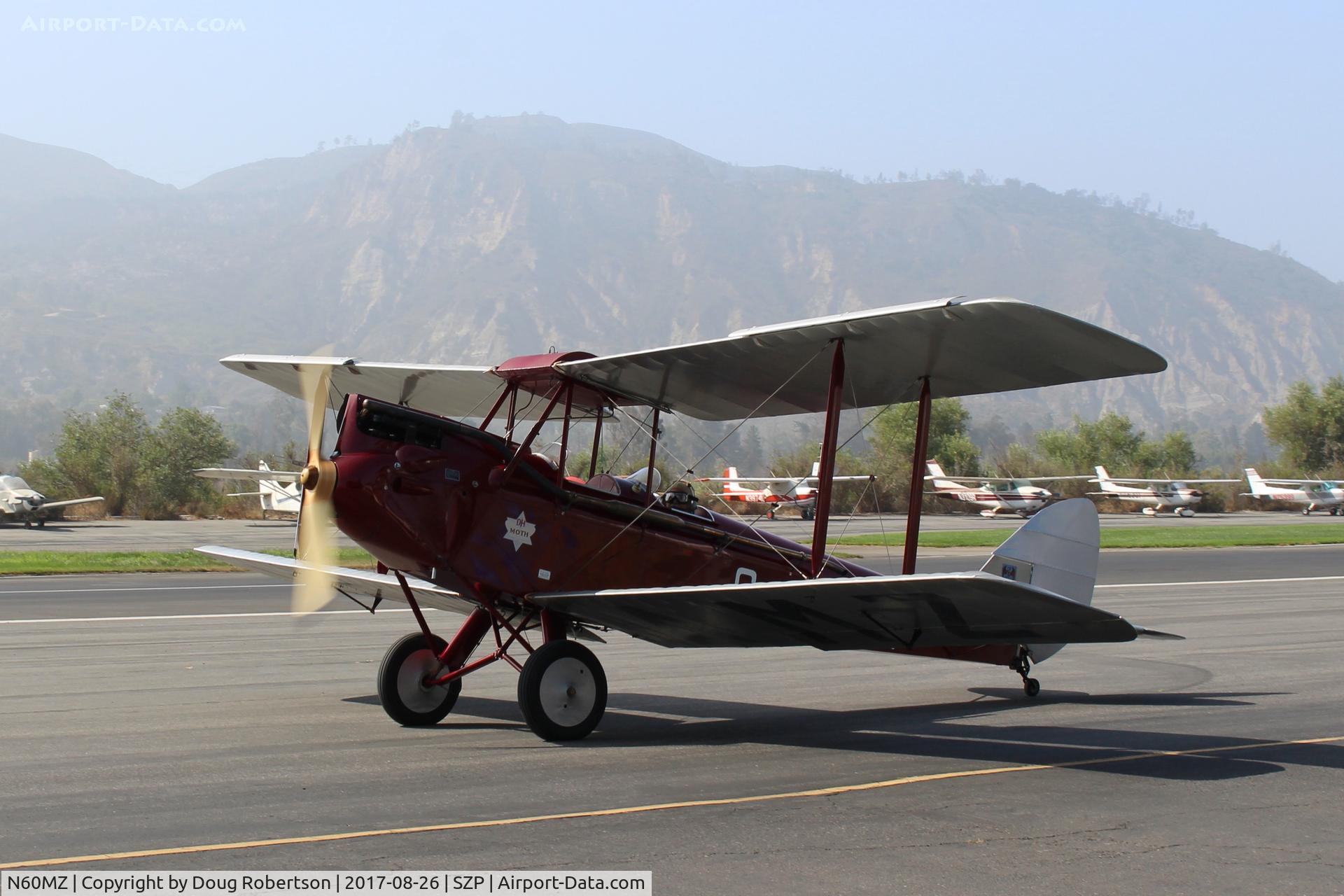 N60MZ, 1930 De Havilland DH-60G Gypsy Moth C/N 1293, 1930 De Havilland DH.60G GIPSY MOTH, De Havilland GIPSY II  4 cylinder inverted, in-line air-cooled 120 Hp, taxi back