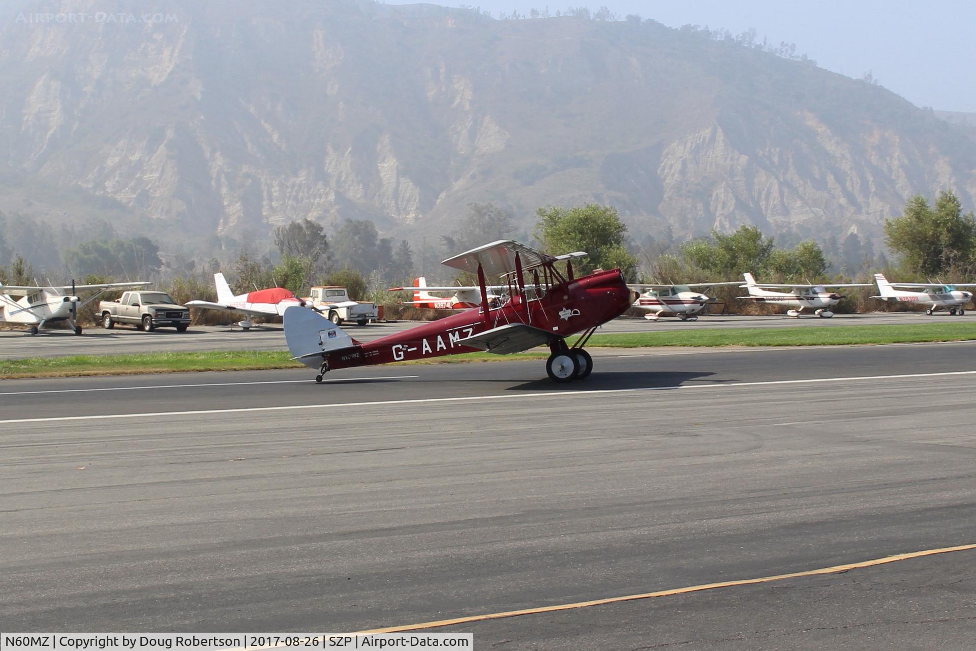 N60MZ, 1930 De Havilland DH-60G Gypsy Moth C/N 1293, 1930 DeHavilland DH.60G GIPSY MOTH, DeHavilland GIPSY II 4 cylinder inverted, in-line air-cooled 120 Hp, taxi off the active