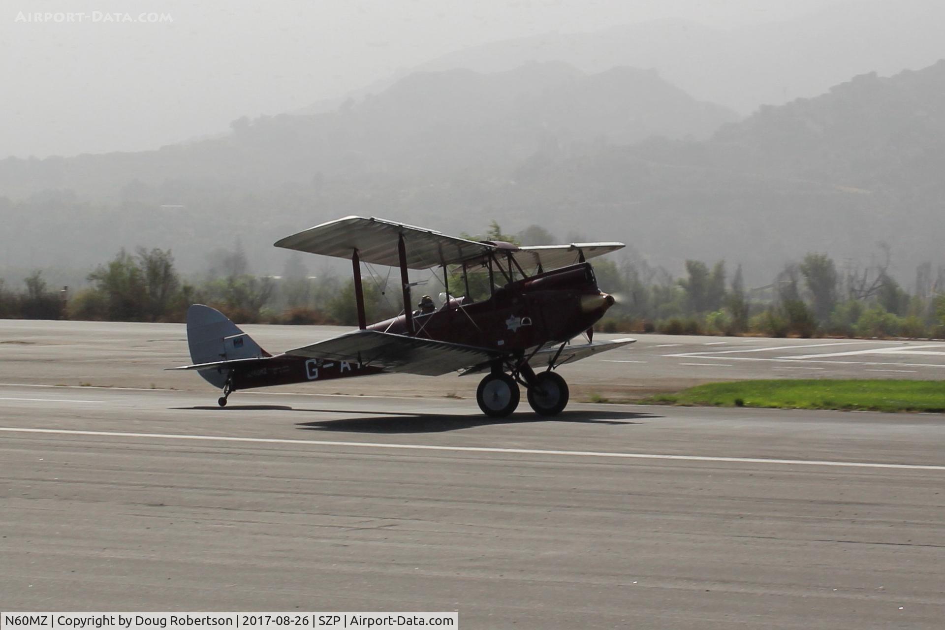 N60MZ, 1930 De Havilland DH-60G Gypsy Moth C/N 1293, 1930 De Havilland DH.60G GIPSY MOTH, DeHavilland GIPSY II 4 cylinder inverted, in-line air-cooled 120 Hp, landing roll Rwy 22