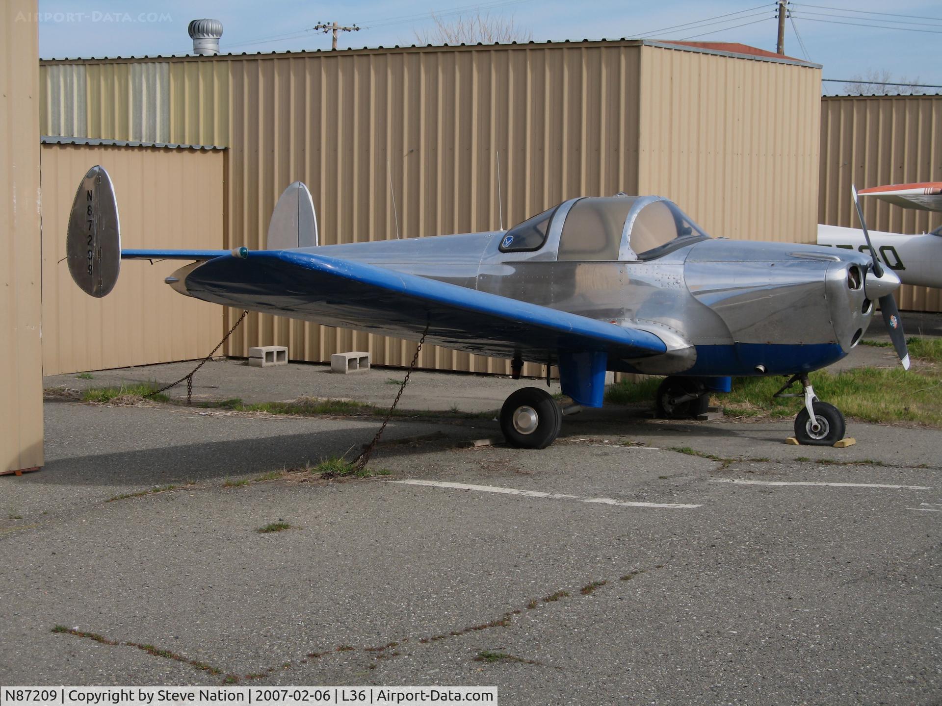 N87209, 1946 Erco 415C Ercoupe C/N 382, Locally-based 1946 Engineering & Research Ercoupe 415-C @ Rio Linda Airport, CA (to new owner in Canton, TX 2007-06-19)