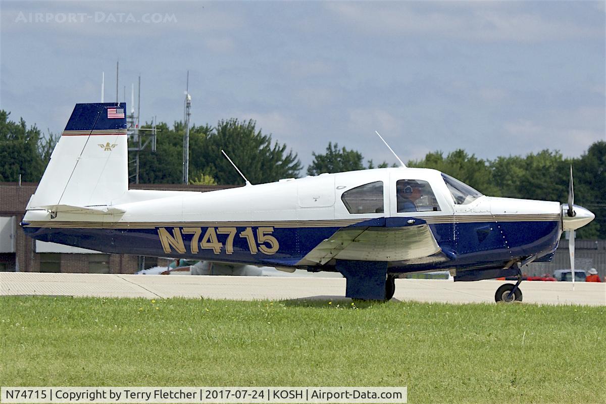 N74715, 1961 Mooney M20B Mark 21 C/N 1715, At 2017 AirVenture at Oshkosh
