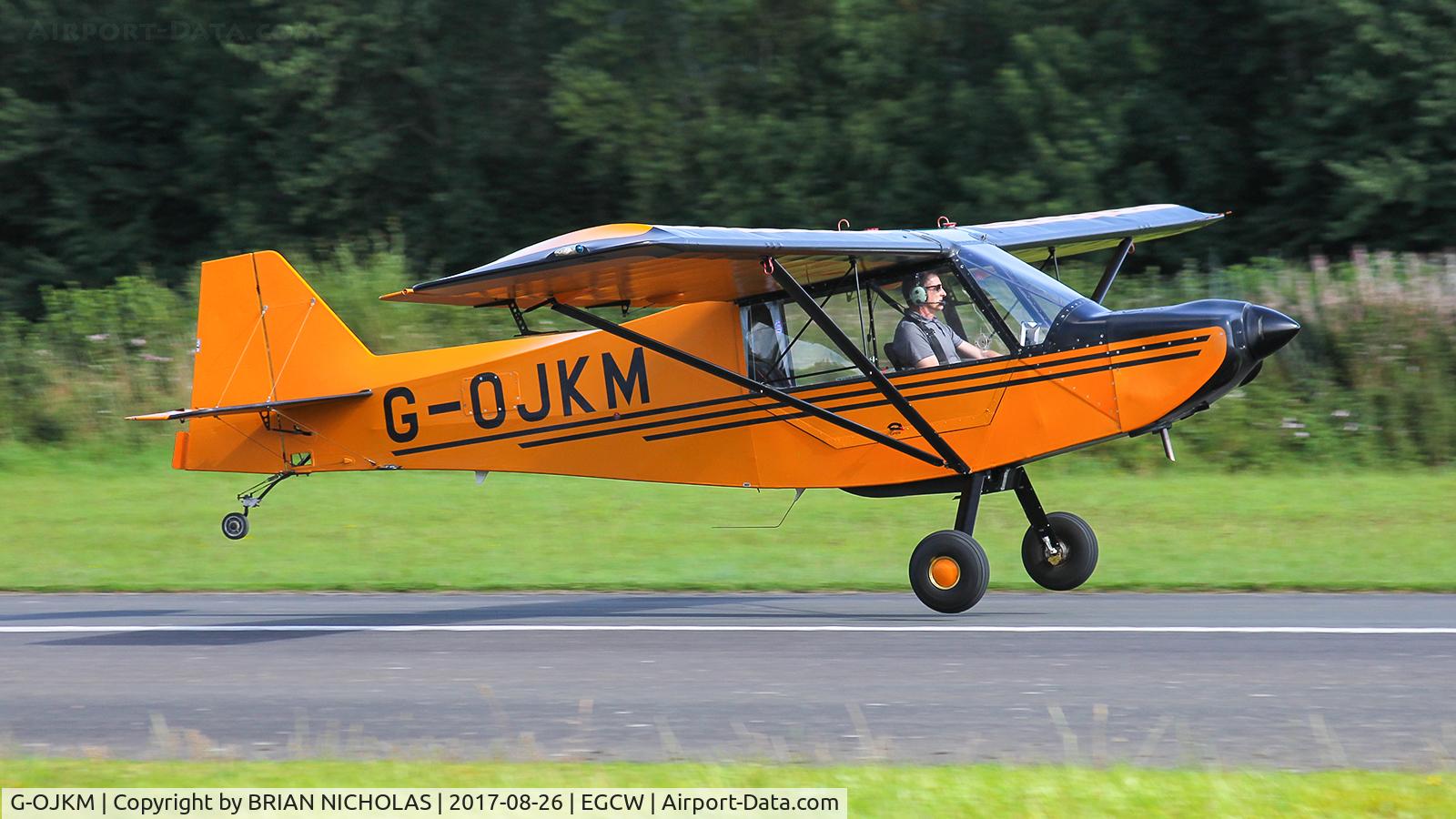 G-OJKM, 2003 Rans S-7 Courier C/N PFA 218-12982, KM departing EGCW.