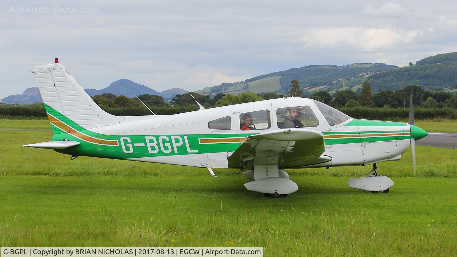 G-BGPL, 1979 Piper PA-28-161 Cherokee Warrior II C/N 28-7916289, PL departing EGCW.