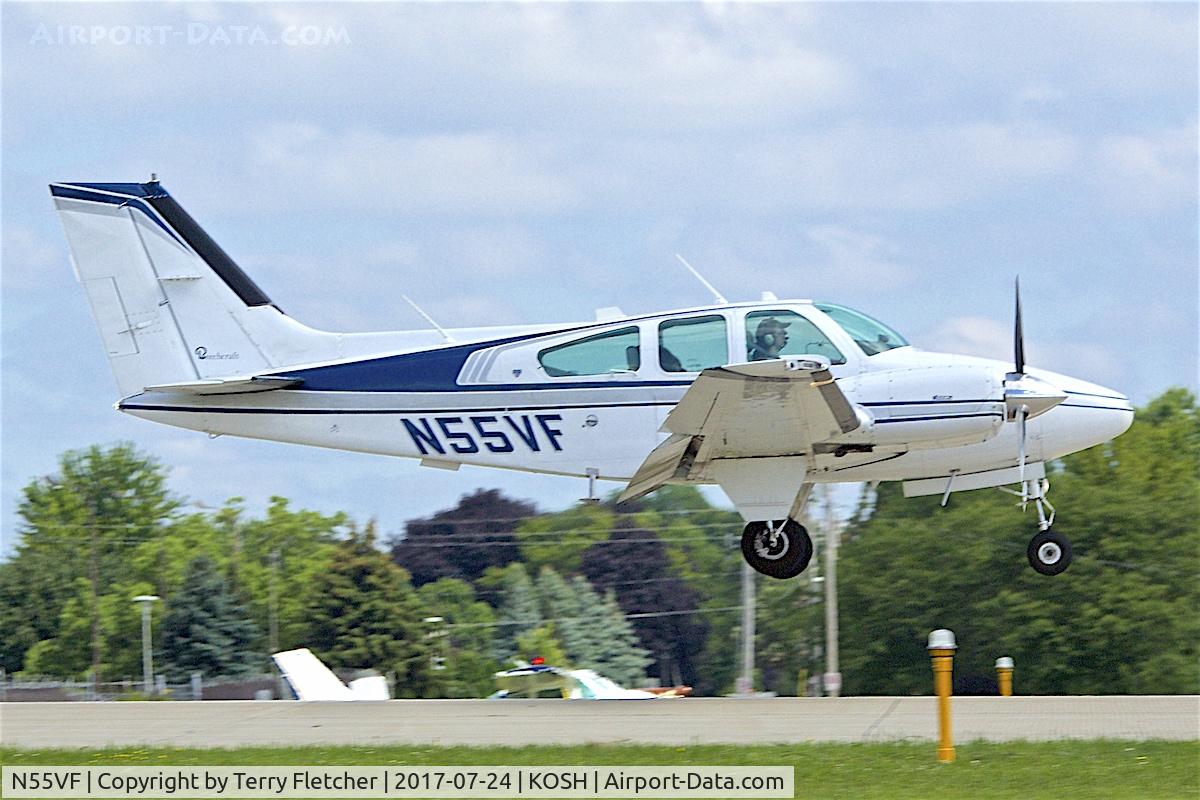 N55VF, 1978 Beech 95-B55 (T42A) Baron C/N TC-2132, At 2017 AirVenture at Oshkosh
